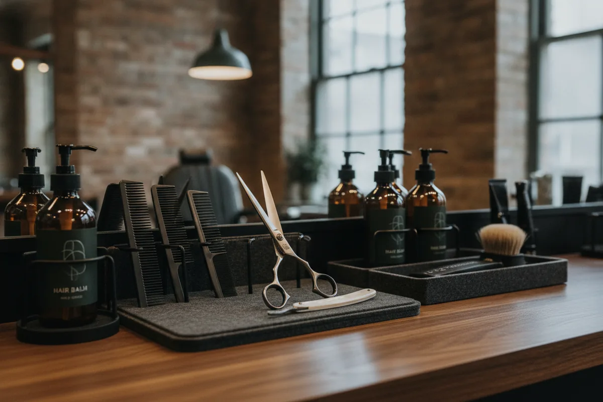 Ferramentas profissionais de barbearia